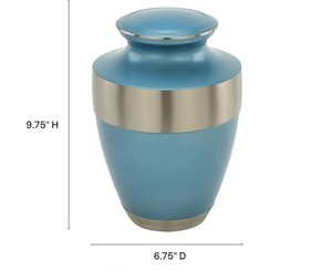 Elegant Cremation Urn with Silver Band for Human Ashes <b>Memorial</b> <b>Keepsake</b> Funeral Urn - Product Image 3