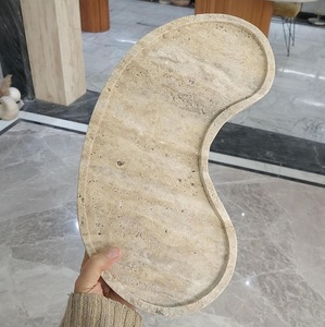 Abstract <b>Black</b> Marble Decorative <b>Tray</b> Artistic Shape Stone <b>Serving</b> <b>Tray</b> Luxury Coffee Table Display <b>Tray</b> Modern Home Decor best - Product Image 2