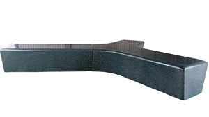 Banco de Fibra de Vidrio Negro en Forma de Y de KNT Creations, Resistente, Acabado Mate Clásico, Impermeable, para Interiores y Exteriores - Product Image 2