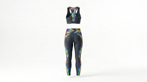 Vêtements de sport actifs pour femmes, ensembles de yoga respirants, taille élastique légère, 2 pièces en polyester et élasthanne, col rond - Product Image 2