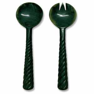 ชุดเสิร์ฟสลัดเรซิ่นธรรมชาติแบบใหม่ พร้อมด้ามจับเรซิ่น ชุดอาหารค่ำสุดทันสมัย ช้อนและส้อมเสิร์ฟสลัดรูปทรงแตร - Product Image 3