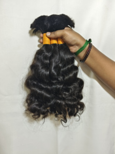 Raw Unprocessed Remy <b>Hair</b> Indian Bulk <b>Hair</b> and Machine Double Weft <b>Hair</b> Bundles Kinky Curly texture 20"Inches High Quality <b>Hairs</b> - Product Image 4