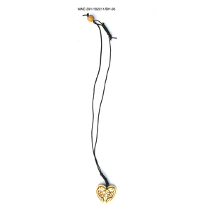 Collar con Colgante de Aleación Chapado en Oro en Forma de Corazón, Cadena de Cuentas Vintage Unisex MAE-391/182011/BH-36 al Mejor Precio al por Mayor - Product Image 1
