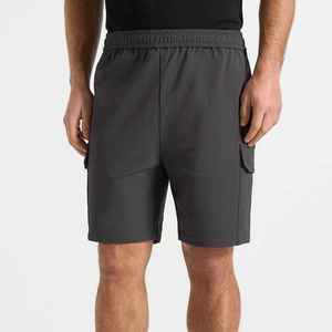 Men's Solid Color Cargo Shorts Elastic Waist Quick Dry Breathable Short Length Casual Wear Men Cargo Shorts - Product Image 1