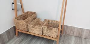 Handmade Eco-Friendly Waterproof Modern Multifunction Geometric Water Hyacinth Storage <b>Basket</b> Natural Woven <b>Rectangular</b> Tray - Product Image 3