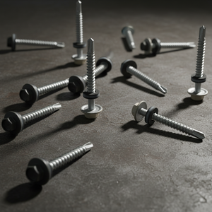 PDC Model 12 Hex Head Self Drilling <b>Screw</b> Bonded EPDM Washer Carbon Steel Coarse Thread <b>Galvanized</b> Zinc Plated Class 4.8/6.8 - Product Image 1