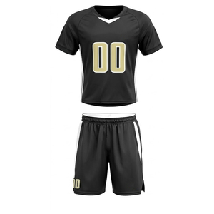 Ensemble d'uniformes de lacrosse à col en V au design unique, de haute qualité, à manches courtes, couleur unie, pour adultes - Product Image 2