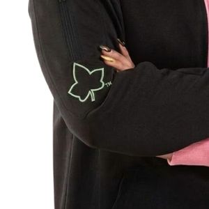 Black and <b>Pink</b> Women Full Zip Track <b>Jacket</b> with Embroidered Crest Long Sleeve Athletic Casual Sports Outerwear Comfortable Wear - Product Image 3