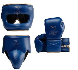 Guantes de Boxeo Fly SuperLace Personalizados |   Protector de Cabeza y Entrepierna de Cuero Vacuno Genuino - Product Image 1