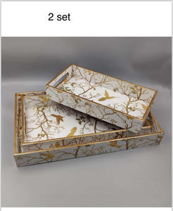Bandeja de servicio MDF impresa a mano de la mejor calidad al mejor precio Bandeja de servicio decorativa impresa a mano hecha a mano - Product Image 1