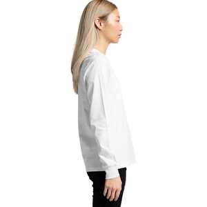T-shirt uni à manches longues et col rond pour femme, coupe décontractée et classique, haut en coton basique, vêtements personnalisés OEM, fabricant en gros - Product Image 1