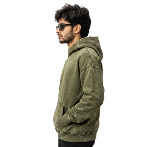 Sweat à capuche pour homme de qualité supérieure, entièrement personnalisé, effet délavé, design personnalisé pour le streetwear en hiver, commande minimum de 2 pièces - Product Image 4
