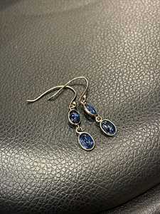 Boucles d'oreilles pendantes en argent sterling et kyanite, bijoux pour femmes faits à la main, élégants et luxueux, cadeau de mode pour anniversaire, fiançailles, mariage - Product Image 4