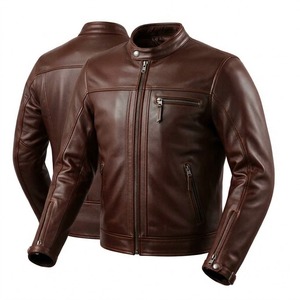 Fashion Men's Leather <b>Jacket</b> Motorbike Biker Gear Long Thin Canvas Soft Protective Apparel Pakistan - Product Image 2