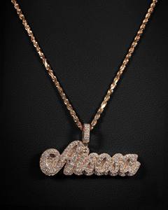 Cadena Hecha a Mano en Oro Rosa 4K con Diamante Moissanite VVS1, Plata de Ley 925, Estilo Cubano Hip Hop para Hombre, Colgantes y Dijes - Product Image 1