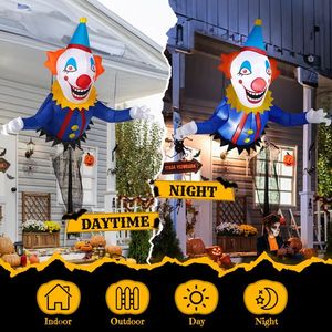 Clown Gonfiabile Spaventoso di Halloween con Luci LED da 1 Metro e Mezzo, che Esce dalla Finestra, Decorazioni Esterne per Giardino - Product Image 3