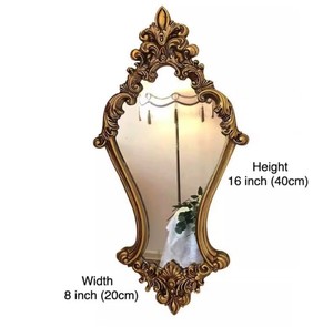 Antique Gold Hanging <b>Mirror</b> – Baroque Ornate <b>Frame</b> Wall <b>Mirror</b> with Chain for Luxury Interior Decor - Product Image 5