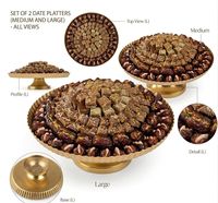Coffret Cadeau Luxe Ramadan & Aïd : Dattes Medjool Premium et Chocolats Artisanaux sur Plateau de Service Vintage en Laiton Sculpté
