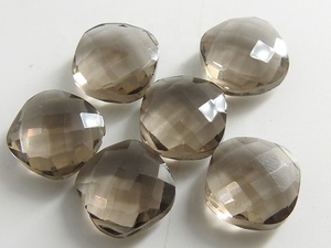 Handmade 12X12MM Smoky Brown Quartz Faceted Cushion <b>Glass</b> <b>Bead</b> Hydro Teardrop Drop Gemstone for Jewelry <b>Lampwork</b> <b>Crystal</b> Making - Product Image 4
