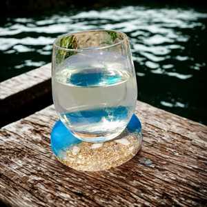 Posavasos de Resina Oceánica, Posavasos para Bebidas con Arena y Conchas, Decoración Costera para el Hogar - Product Image 2