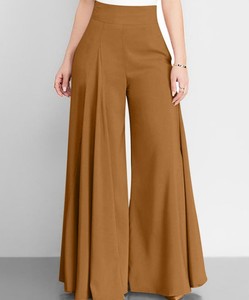 Pantalon de travail décontracté coréen taille haute droit uni en toile pour femme – Vente en gros - Product Image 4