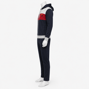 Conjunto Deportivo para Hombre con Capucha en Blanco y Negro, Pantalones Deportivos de Manga Larga, Ropa Casual de Otoño con Logotipo Frontal - Product Image 3