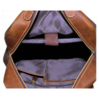 Mochila de Cuero Genuino de Grano Completo con Logotipo Personalizado, Mochila de Viaje para Hombre en Color Sólido, Gran Venta