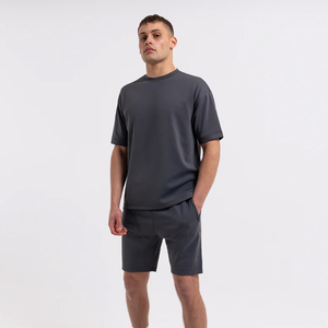 Ensemble de vêtements de sport pour homme, style streetwear, haute qualité, séchage rapide, respirant, décontracté, manches courtes, 100% coton pour le printemps - Product Image 2