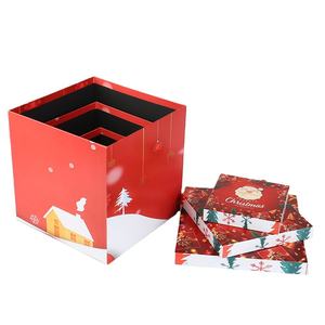 Juego de Cajas de Regalo de Navidad Biodegradables y Ecológicas Personalizadas, Caja con Tapa de Papel Especial, Laminación Mate, Tamaño Libre, Caja Rígida Personalizada - Product Image 1