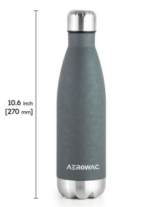 Textured Grey Stainless Steel Water Bottle Vacuum Insulated Leak Proof Flask Cola Shape <b>Metal</b> Drinkware Travel Fitness - Product Image 4
