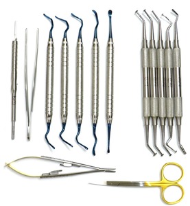DIVIED INTERNATIONAL AI-GAS-0005 <b>12</b>-Pic Dental Micro Oral Surgery Instruments Kit <b>10</b>-Piece Scalpel Handle Rotatable Top Class II - Product Image 1