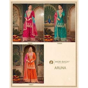 Conjunto de palazzo de seda Chinnon premium listo para usar con dupatta con estampado digital, talla única, cosido por Royal Export - Product Image 4