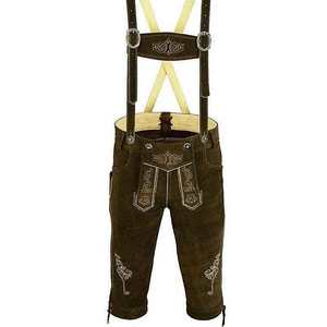 กางเกงหนังแท้สไตล์บาวาเรียนสีน้ำตาลเข้มสำหรับเทศกาล  ไซส์ยุโรป 46 ถึง 62 - Product Image 1