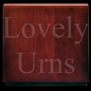 Urna funeraria vertical de madera ranurada con acabado cerezo para adultos, tamaño mediano, para guardar cenizas como recuerdo. - Product Image 2