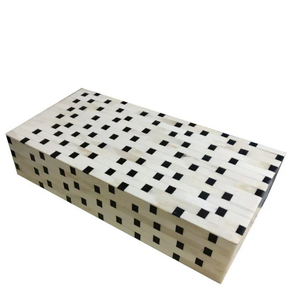 Boîte de rangement pour bijoux en bois avec incrustations en os, faite à la main, organisateur décoratif de luxe pour table de maquillage et décoration de chambre - Product Image 2
