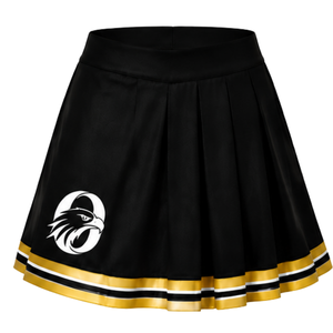 Ensemble uniforme de cheerleading noir et or sublimé à manches longues avec jupe plissée, tenue de sport athlétique pour l'entraînement et la performance, personnalisable - Product Image 4
