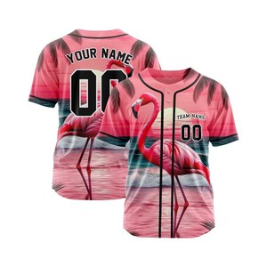 Customized Sublimation Full <b>Button</b> Baseball Jersey Unisex Plus Size Breathable Polyester Uniform Embroidery Print Anti-UV Quick - Product Image 5