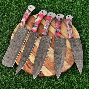 Handmade Carbon Steel Sustainable Multifunction Chef <b>Knife</b> <b>Set</b> 5-Piece High Carbon Razor <b>Sharp</b> - Product Image 3