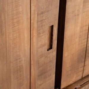 Vandana Amber Order 4-door sliding <b>sideboard</b> in solid mango wood, ethnic chic style - Product Image 6