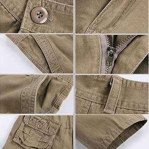 Pantalon cargo décontracté pour homme, design élégant, haute qualité, nouveau coton polyester, couleur unie, léger, respirant, toile pour le streetwear - Product Image 3