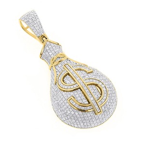Colgante de Moissanita de Calidad Premium con Diamante Amarillo Sólido, Joyería Hip Hop para Bodas, Fiestas y Regalos Desde India - Product Image 3