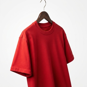 Red Organic Cotton <b>Men</b> T <b>Shirt</b> Blank Crew Neck Half Sleeve Casual Tee <b>Silk</b> Screen Printing Oversized Custom Logo Streetwear - Product Image 2