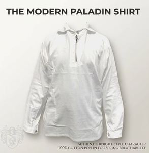 <b>Men's</b> Vintage <b>White</b> Stand Collar <b>Shirt</b> 18th Century Knight Style Historical Dress Revolutionary Era Bleached <b>White</b> Cotton <b>Shirts</b> - Product Image 2