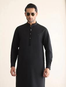 Costume Shalwar Kameez d'été pour homme, modèle 2026, fabriqué en usine, en coton uni à manches longues, décontracté, idéal pour l'Aïd, style traditionnel musulman - Product Image 6