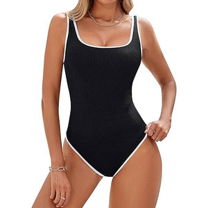 Nouveau design 2025 – Maillot de bain une pièce pour femme en Spandex/Nylon, couleur unie, séchage rapide, respirant, grandes tailles - Product Image 2