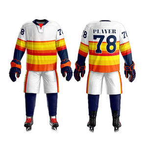 Uniformes de hockey sur glace unisexes de haute qualité, confortables et respirants, séchage rapide, logo et couleur personnalisables, 100% polyester, service OEM - Product Image 1