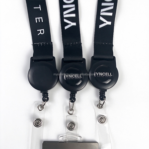 Cordón de poliéster personalizado con transferencia térmica, 100 unidades con MOQ bajo, con carrete retráctil para credencial, soporte para tarjeta de identificación con logotipo personalizado, correas para el cuello - Product Image 2