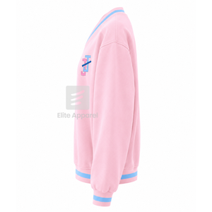 เสื้อสเวตเชิ้ตวาร์ซิตี้แบบมีรูระบายอากาศ Custom Jack & Jill America พร้อมโลโก้ปักด้านหน้า สีฟ้าชมพู แขนยาว สำหรับผู้หญิง - Product Image 4
