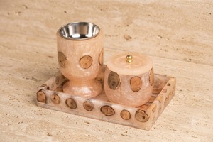 Ensemble d'accessoires pour brûleur d'encens en bois de santal avec incrustation en résine faite à la main, avec boîte cadeau - Product Image 5