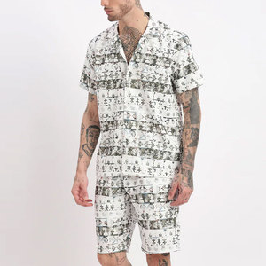 Conjunto de pantalones cortos estampados para hombre, de tela suave y ligera, venta en línea, variedad de tallas, personalizado, color de marca pura, conjunto de verano para hombre - Product Image 3